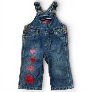 Vintage Bongo heart Baby Denim Overalls toddler 12m